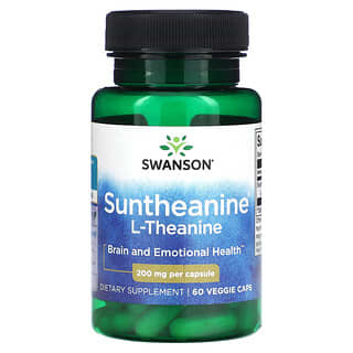 Swanson, Suntheanine, L-теанин, 200 мг, 60 растительных капсул