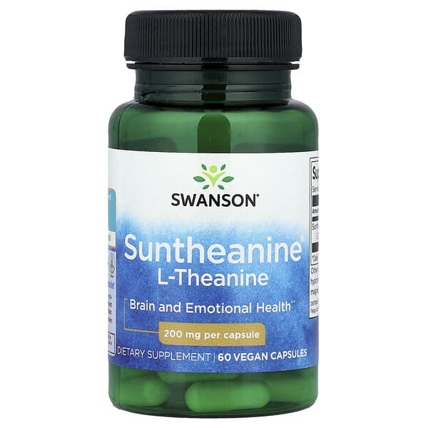 Swanson Suntheanine® L-Theanine, 200 mg, 60 Vegan Capsules