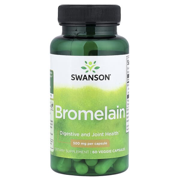 Swanson Bromelain, 60 Veggie Capsules (500 mg per Capsule)