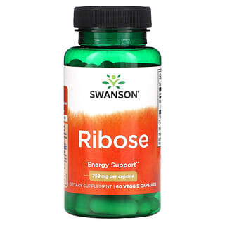 Swanson, Ribosa, 750 mg, 60 cápsulas vegetales