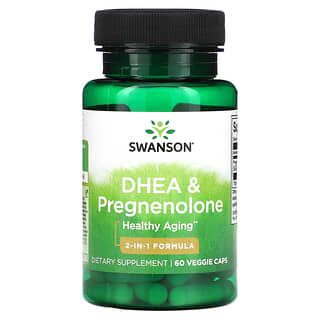 Swanson (سوانسون)‏, DHE و Pregnenolone ، عدد 60 كبسولة نباتية