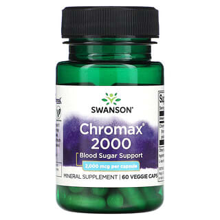 Swanson, Chromax 2000, 2.000 mcg, 60 Cápsulas Vegetais