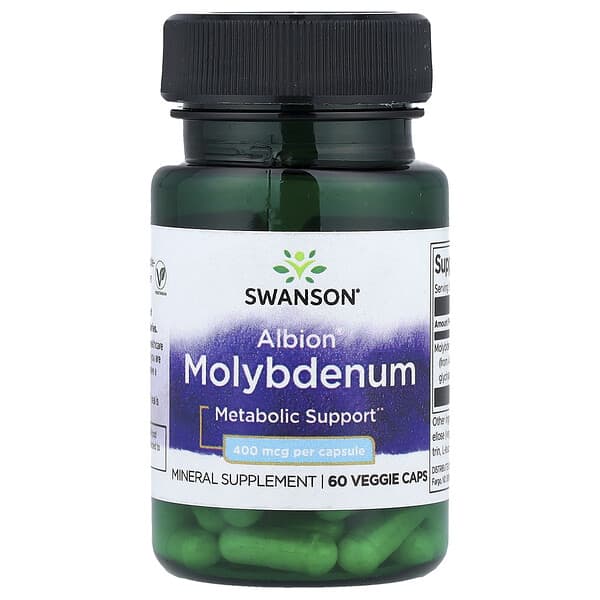Swanson Albion® Molybdenum, 400 mcg, 60 Veggie Caps