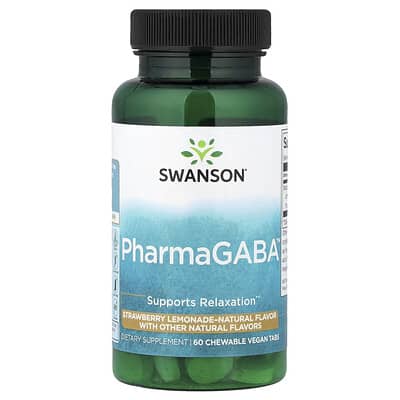 Swanson, PharmaGABA™, Strawberry Lemonade, 100 mg, 60 Chewable Tablets