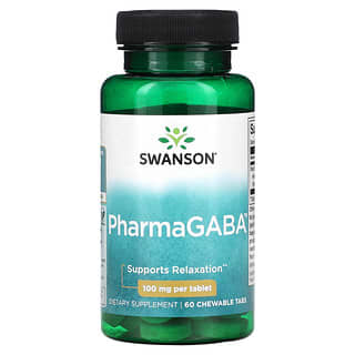 Swanson, PharmaGABA, 100 mg, 60 comprimidos masticables