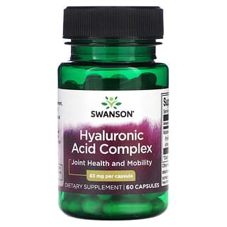 Swanson, Complexe d'acide hyaluronique, 83 mg, 60 capsules