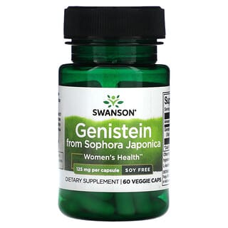Swanson, Genisteína de Sophora Japonica, Sem Soja, 125 mg, 60 Cápsulas Vegetais