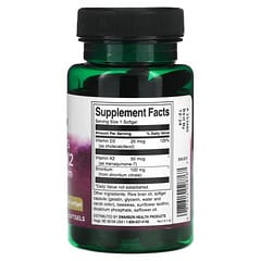 Swanson, Vitamins D3 and K2 with Strontium, 1,000 IU (25 mcg), 60 Softgels