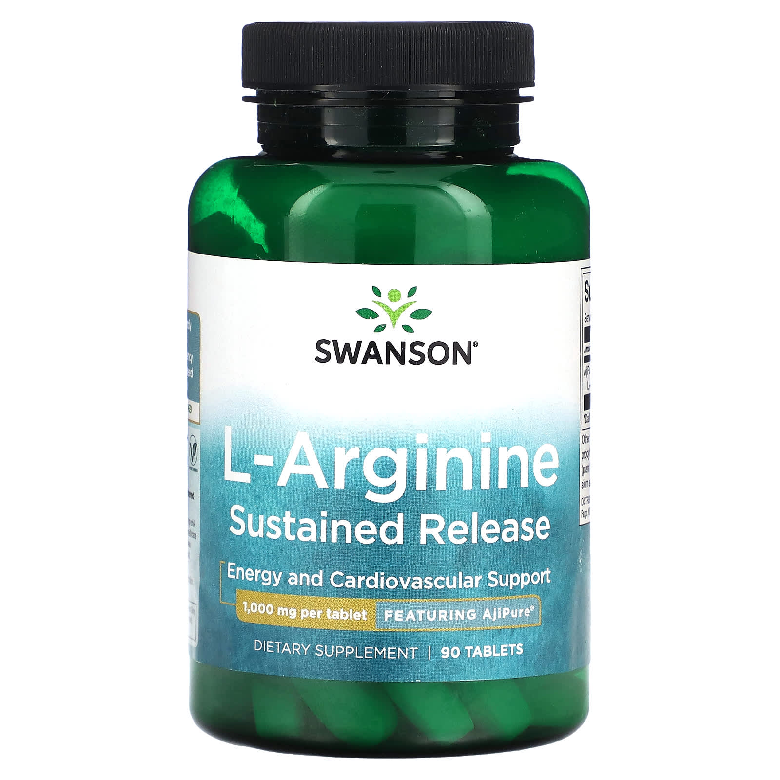 Swanson, LArginine, Sustained Release, 1,000 mg, 90 Tablets