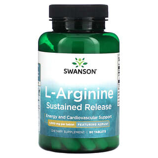 Swanson, L-Arginina, Liberação Sustentada, 1.000 mg, 90 Comprimidos