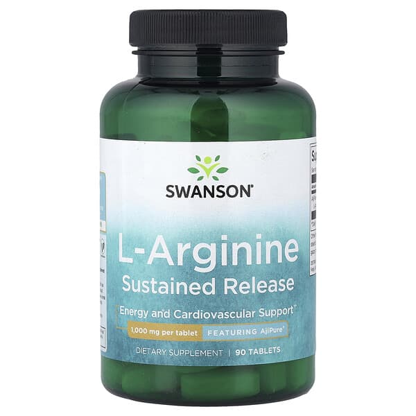 L-Arginine, Sustained Release, 1,000 mg, 90 Tablets