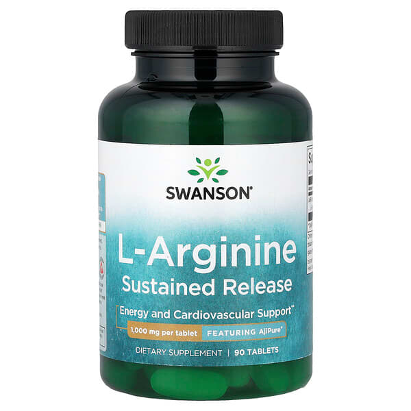 Swanson Vitamins, L-Arginine, Sustained Release, 1,000 mg, 90 Tablets — product photo 1