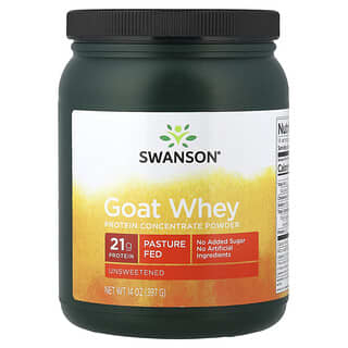 Swanson, Concentrado de Proteína de Soro de Leite de Cabra em Pó, Sem Açúcar, 397 g (14 oz)