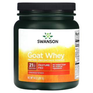 Swanson, Goat Whey Protein Concentrate Powder, Unsweetened, 14 oz (397 g)
