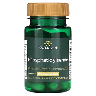 Swanson, Fosfatidilserina, 100 mg, 30 cápsulas vegetales