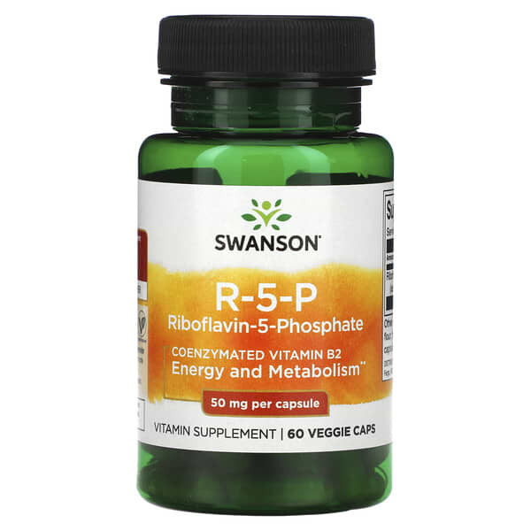 Swanson, R5P, Riboflavin5Phosphate, 50 mg, 60 Veggie Caps