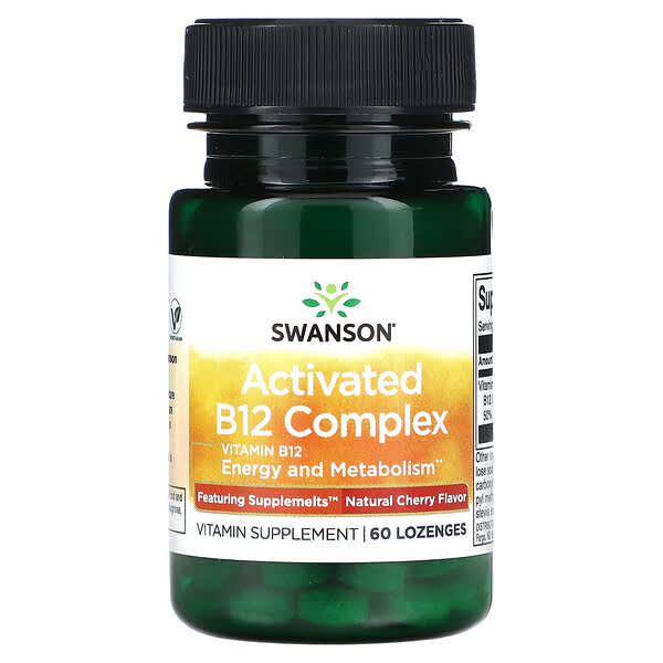Swanson, Activated B12 復合物，天然櫻桃，60 粒 錠劑