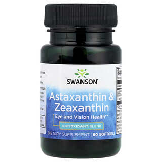 Swanson, Astaxanthine et zéaxanthine, 60 capsules à enveloppe molle