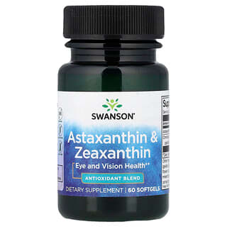 Swanson Vitamins, Астаксантин и зеаксантин, 60 мягких таблеток