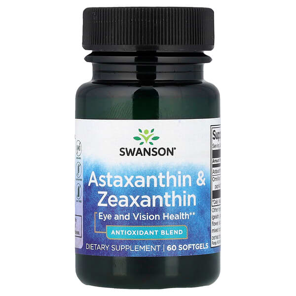 Swanson Vitamins, Astaxanthin & Zeaxanthin, 60 Softgels