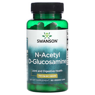 Swanson (سوانسون)‏, ن-أسيتيل د-جلوكوزامين ، 750 ملجم ، 60 كبسولة نباتية