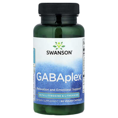 Swanson, GABAplex, Vegan Capsules with L-Tyrosine and L-Theanine, 60 Capsules