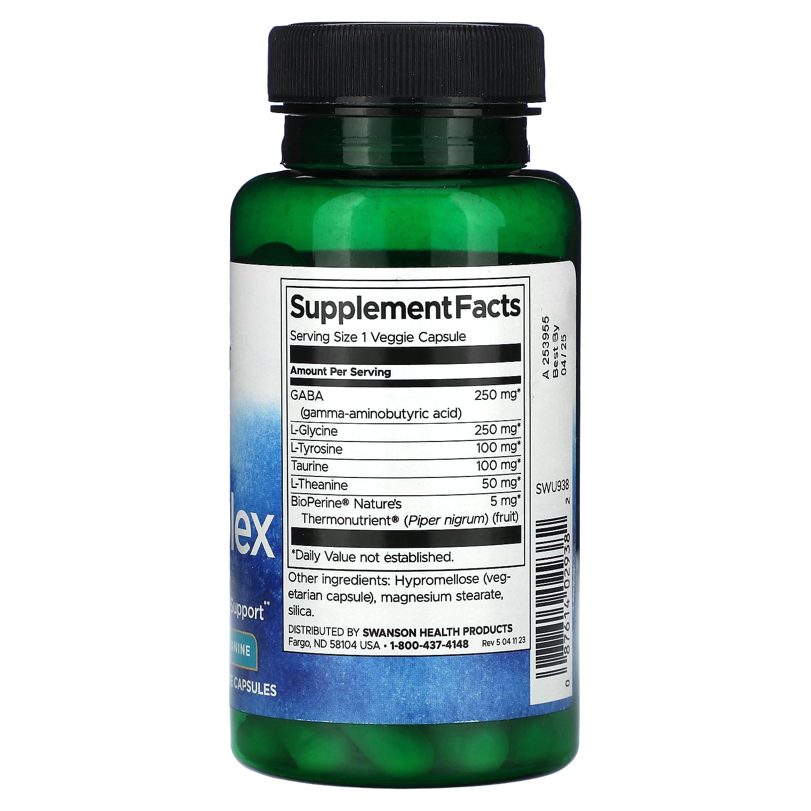 Swanson, GABAplex with LTyrosine & LTheanine, 60 Veggie Capsules