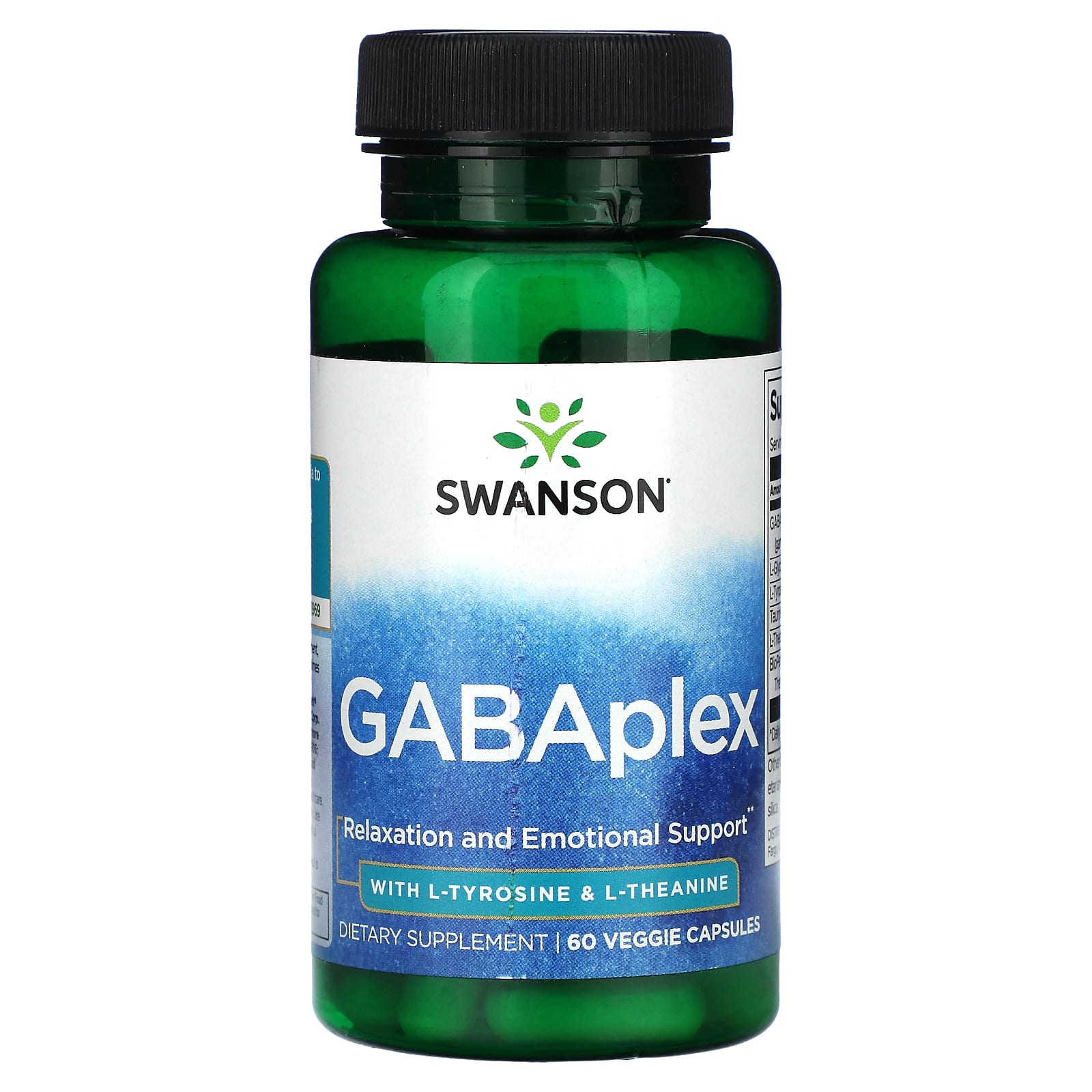 Swanson, GABAplex with LTyrosine & LTheanine, 60 Veggie Capsules