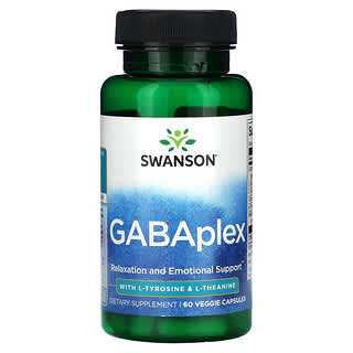 Swanson, GABAplex avec L-Tyrosine et L-théanine, 60 capsules végétariennes
