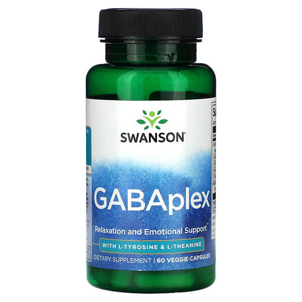 Swanson, GABAplex with L-Tyrosine &amp; L-Theanine, 60 Veggie Capsules
