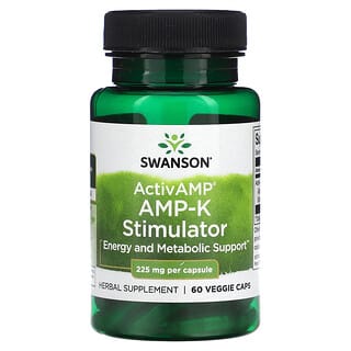 Swanson, Estimulador ActivAMP AMP-K, 225 mg, 60 cápsulas vegetales
