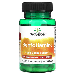Swanson, Benfotiamina, Alta potencia, 160 mg, 60 cápsulas