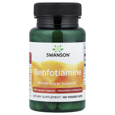 Swanson, Benfotiamine, Extra Strength, 300 mg, 60 Vegetarian Capsules