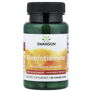 Swanson, Benfotiamine, Maximum Strength, 300 mg, 60 Veggie Caps