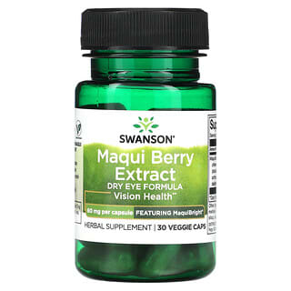 Swanson, Extracto de baya de maqui, 60 mg, 30 cápsulas vegetales