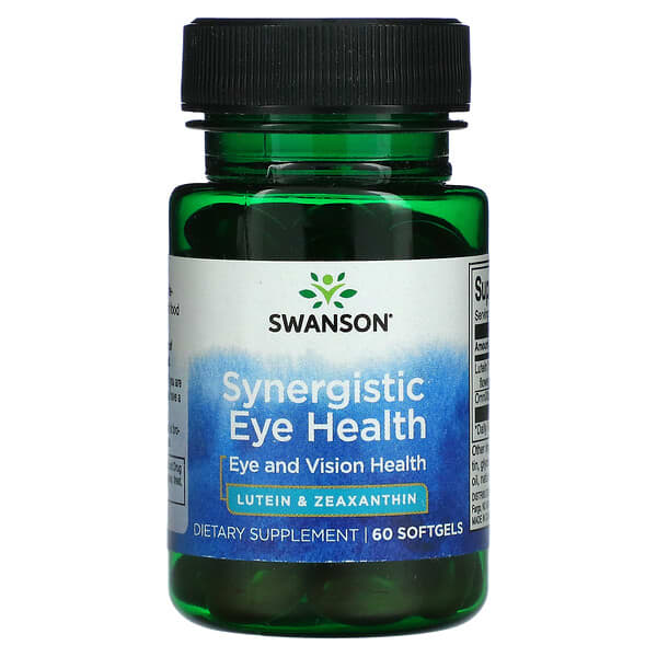 Swanson (سوانسون)‏, كبسولة تآزرية لصحة العين والعين والرؤية ، 60 كبسولة هلامية