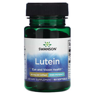 Swanson, Lutéine, Haute efficacité, 20 mg, 60 capsules à enveloppe molle