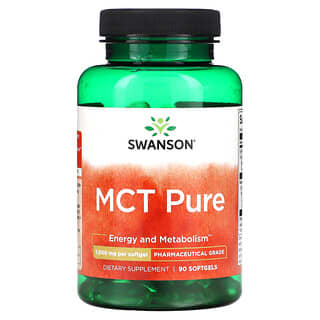 Swanson, MCT puro, 1000 mg, 90 cápsulas blandas