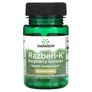 Swanson, Razberi-K, Cetonas de frambuesa, 100 mg, 60 cápsulas