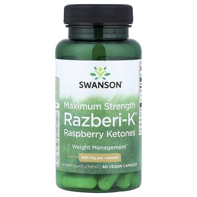 Swanson, Razberi-K®, Raspberry Ketones, Extra Strength, 500 mg, 60 Vegan Capsules
