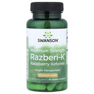 Swanson, Razberi-K®, Raspberry Ketones, Maximum Strength, 500 mg, 60 Vegan Capsules