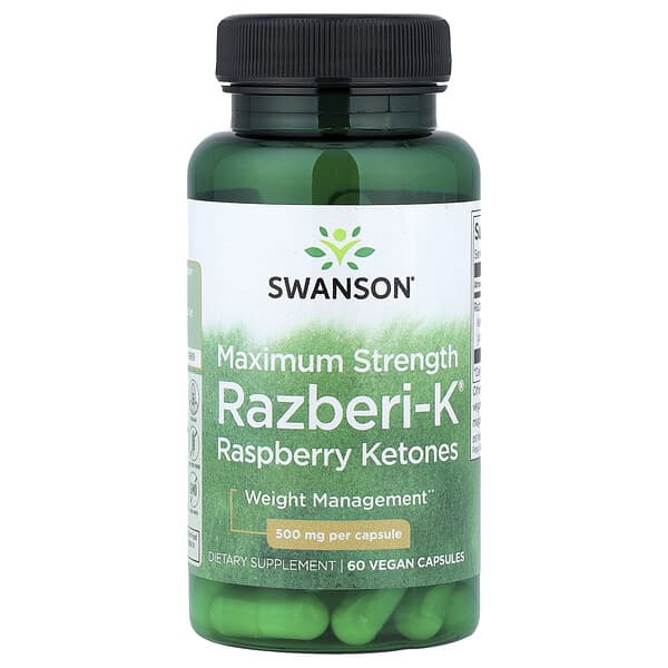 Razberi-K®, Raspberry Ketones, Maximum Strength, 500 mg, 60 Vegan Capsules