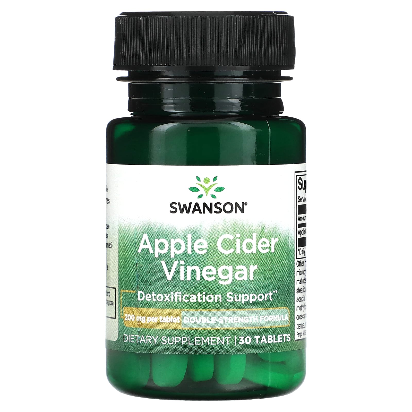 Swanson Vinaigre de Cidre de Pomme, Apple Cider Vinegar, 200 mg, 30