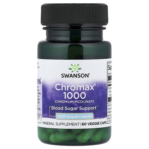 Swanson Chromax® 1000, Chromium Picolinate, 1,000 mcg, 60 Veggie Caps