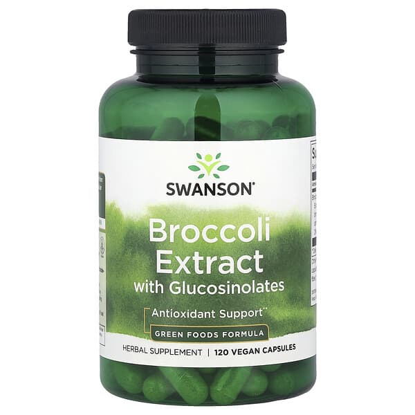 Swanson Broccoli Extract with Glucosinolates, 120 Vegan Capsules (600 mg per Capsule)