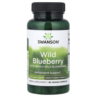 Swanson, Wild Blueberries (Contains Whole Wild Blueberries), 250 mg, 90 Vegetarian Capsules