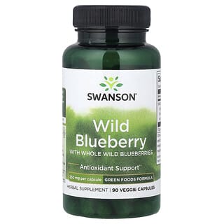 Swanson, Myrtille sauvage et myrtilles sauvages entières, 250 mg, 90 capsules végétariennes