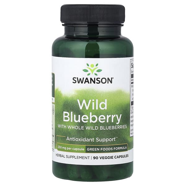 Wild Blueberry with Whole Wild Blueberries, 250 mg, 90 Veggie Capsules