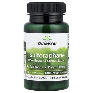 Swanson, Sulforafano de Extrato de Broto de Brócolis, 400 mcg, 60 Cápsulas Vegetais