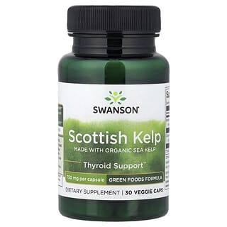 Swanson, Schotse kelp, gemaakt met biologische zeekelp, 750 mg, 30 vegetarische capsules